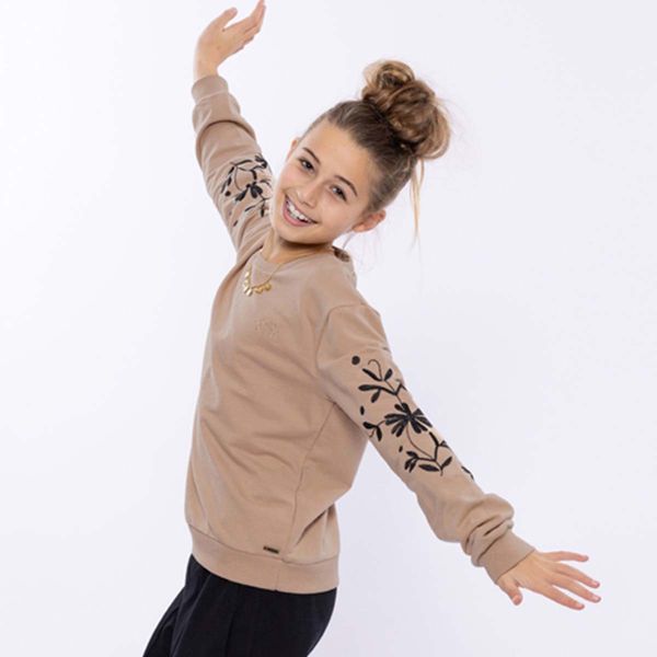 Hovedbilde No Way Monday sweatshirt til barn, Taupe