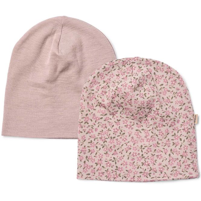 Hovedbilde Wheat Emo 2-pack vår-og høstlue i ull, Pale Lilac ...