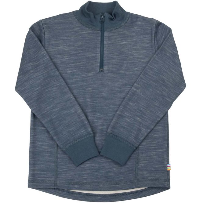 Hovedbilde Joha genser m/ half-zip i ull til barn, Dark ...