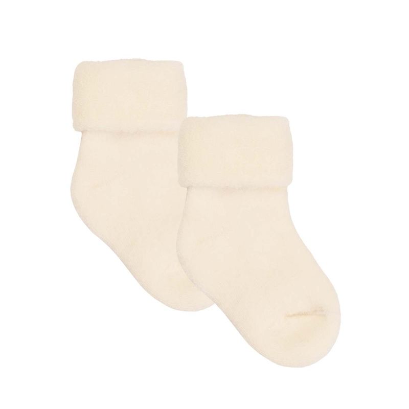 Joha terrysokker i ull til baby, Offwhite
