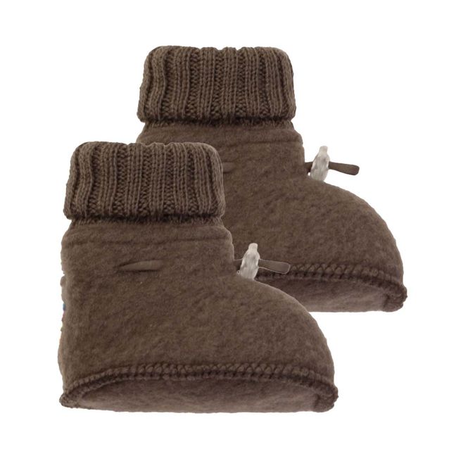 Hovedbilde Joha ullfleece booties til baby, Drk. brown