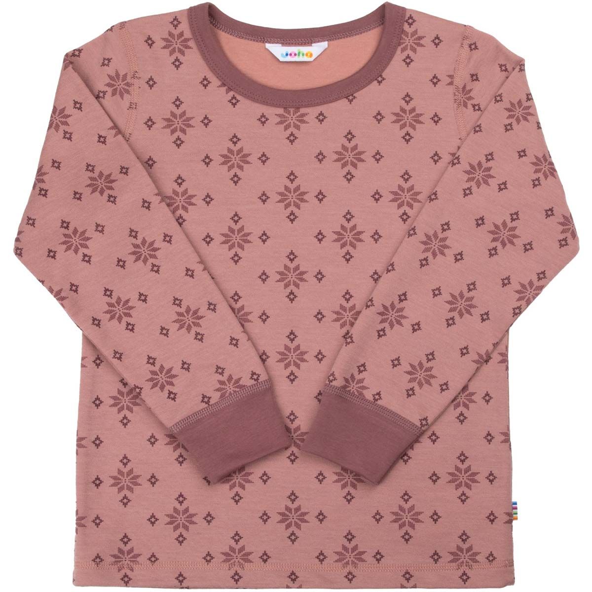 Joha Ice Crystal genser i ull/bomull til barn, Rose