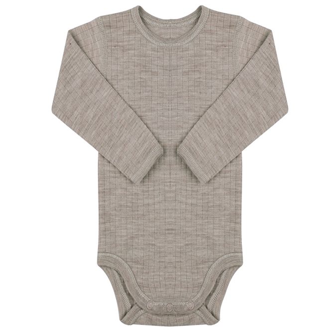 Hovedbilde Joha ribb body i ull, Sesame Melange