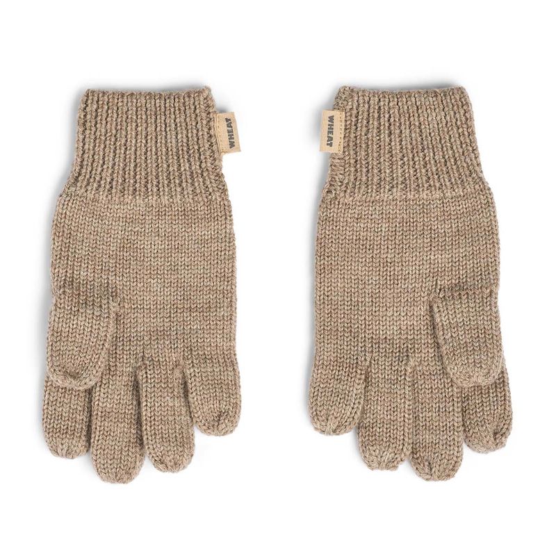 Wheat Bobbe ullvanter til barn, Grey Camel Melange