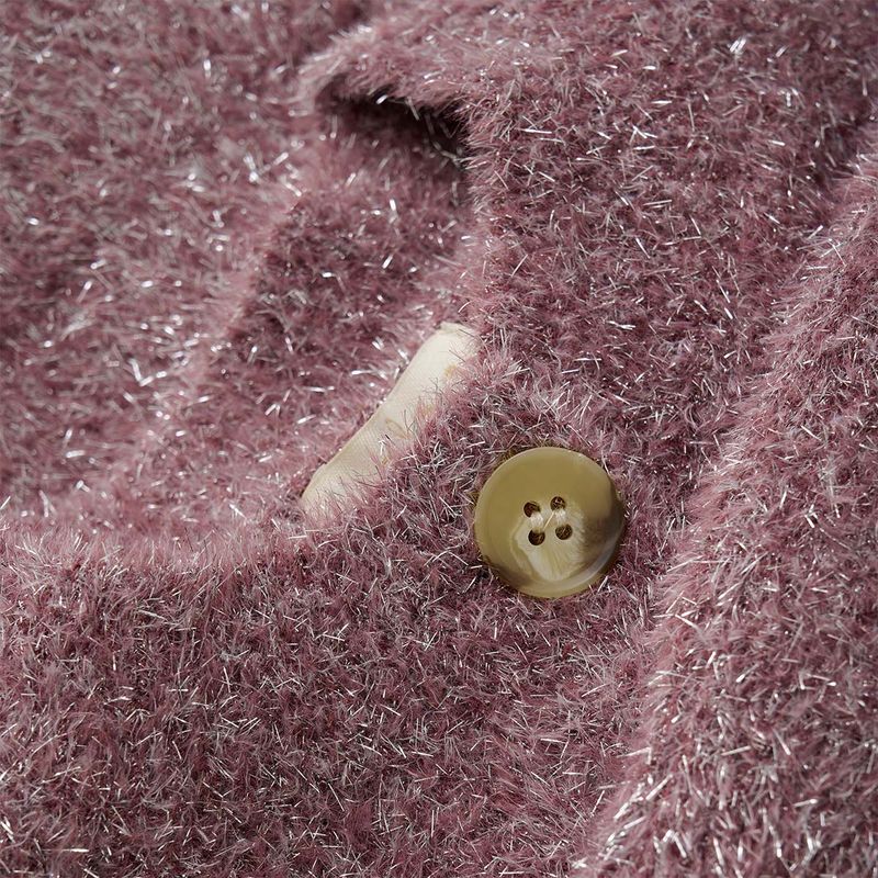 Creamie strikket cardigan til barn, Crushed Berry