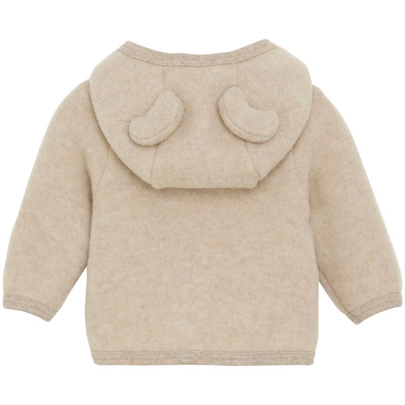 HUTTEliHUT Jakke i ullfleece med ører, Camel Melange