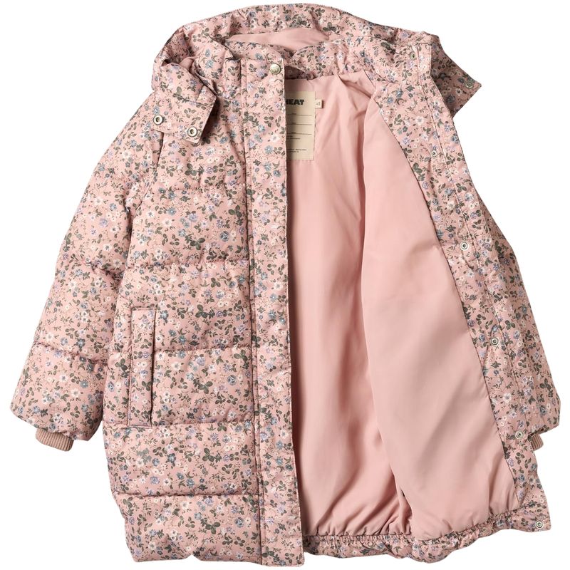 Wheat Yrsa boblejakke til barn, Rose Powder Flowers