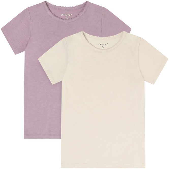 Hovedbilde Minymo 2-pack t-skjorte til barn, Elderberry