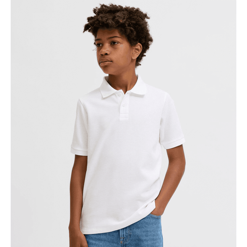 Jack & Jones Jr Jjeaustin kortermet poloskjorte, White