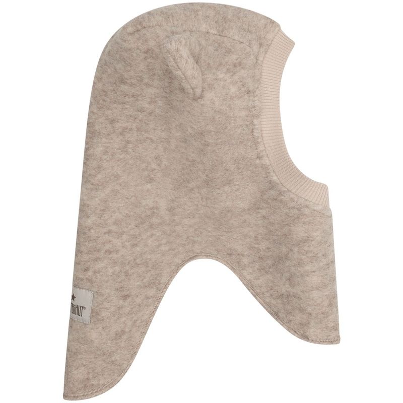 HUTTEliHUT balaclava i ull m/ører, Sand Melange