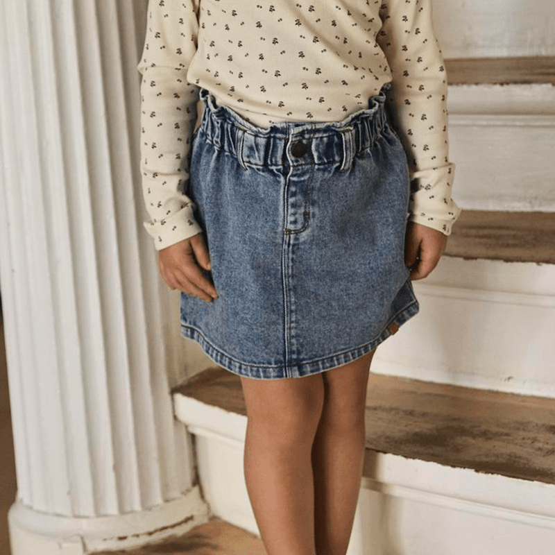 Lil' Atelier Nmfkarole denimskjørt til småbarn, Medium Blue