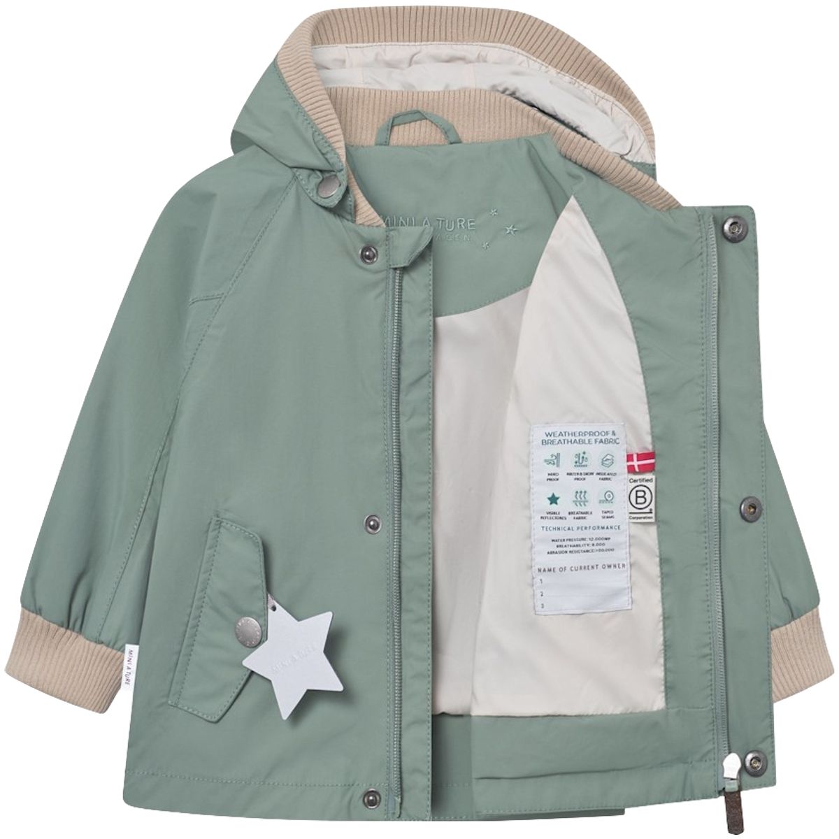 Mini A Ture Matwally vår-og høstjakke småbarn, Granite green