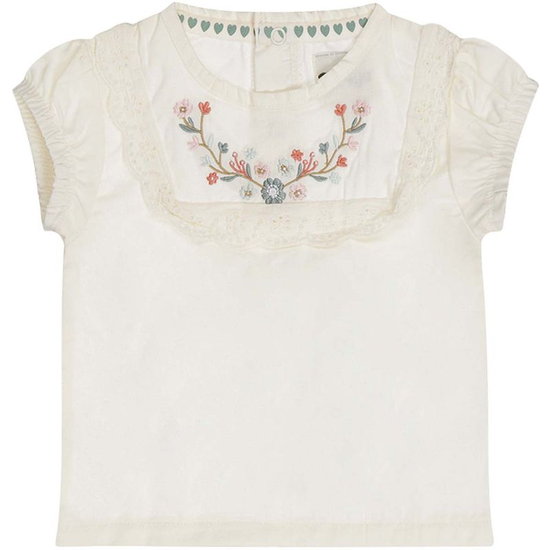Dirkje kortermet bluse til småbarn, Off-white