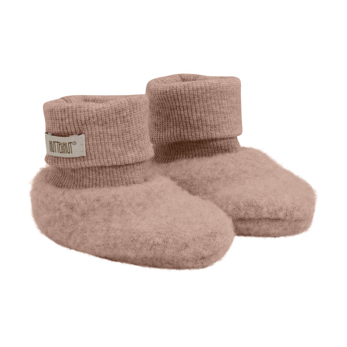 HUTTEliHUT Ullfleece booties 2-lags, Mahogany Rose