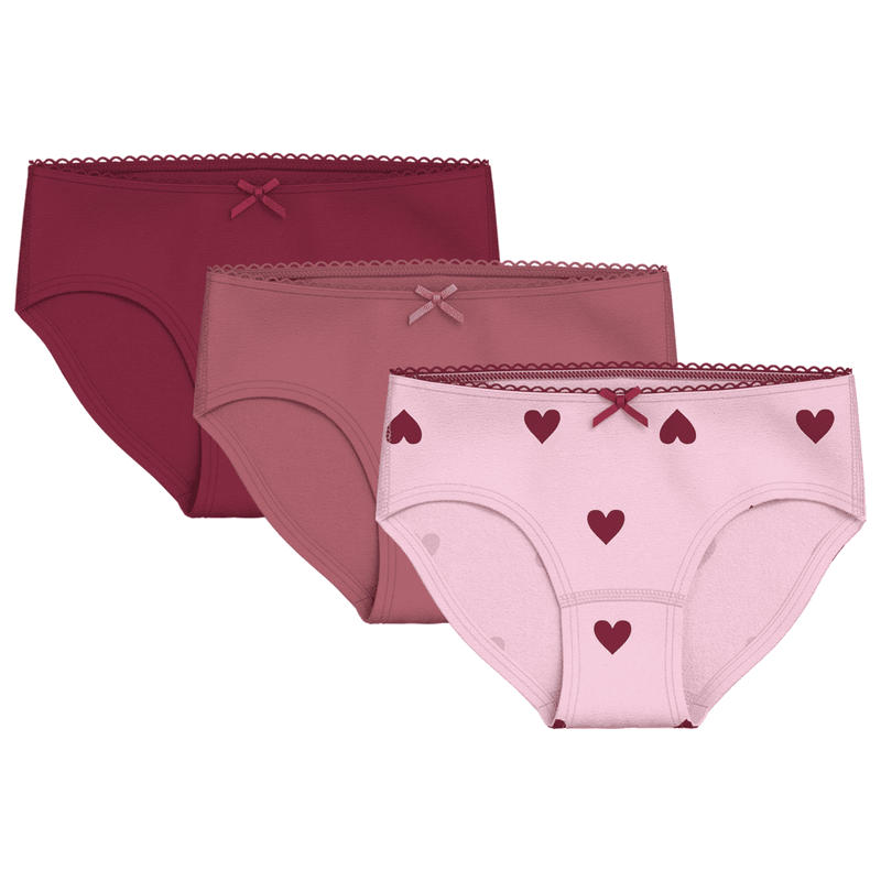 Name It Nmfbriefs 3-pack truser til småbarn, Parfait Pink