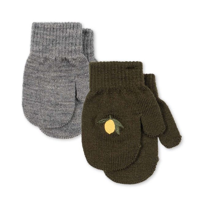 Hovedbilde Konges Sløjd Filla 2-pack votter til baby, Kombu ...