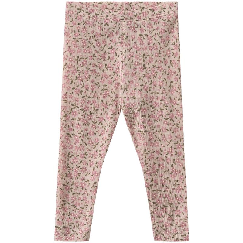 Wheat Agi leggings i ull til baby, Pale Lilac Flowers