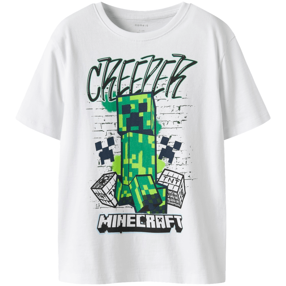 Name It Nkmdi Minecraft t-skjorte til barn, Bright White