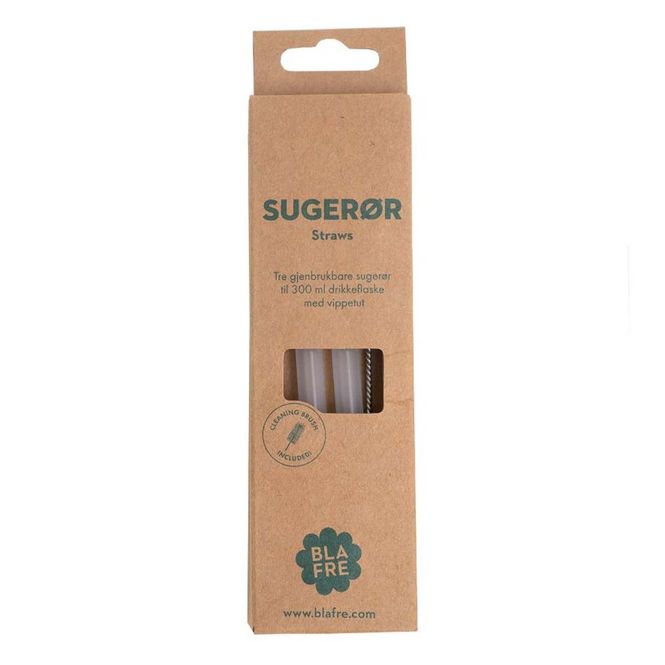 Hovedbilde Blafre 3-pack sugerør til stålflaske, 300ml