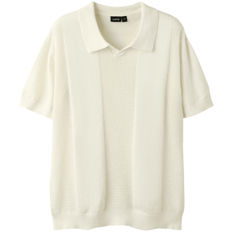 LMTD Nlmhavo kortermet poloskjorte, Antique White