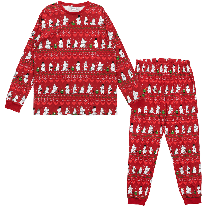 Martinex Vinterhjerte Mummi pyjamas til herre, Red