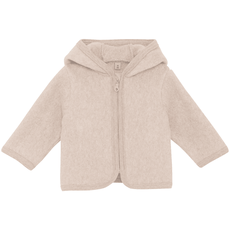 Huttelihut jakke i bomullsfleece, Camel Melange