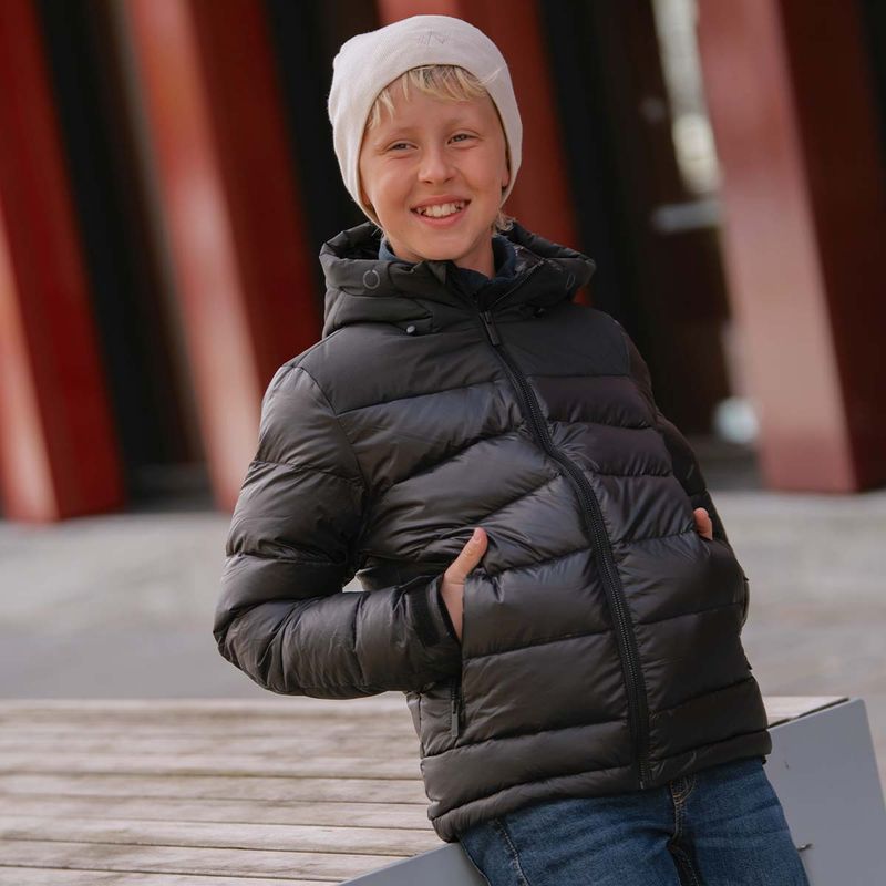 Twentyfour JR Aurora Warm dunjakke til barn, Sort