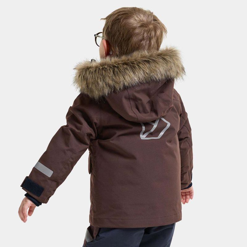 Didriksons Bjärven Kids 5 parkas, Shadow Brown