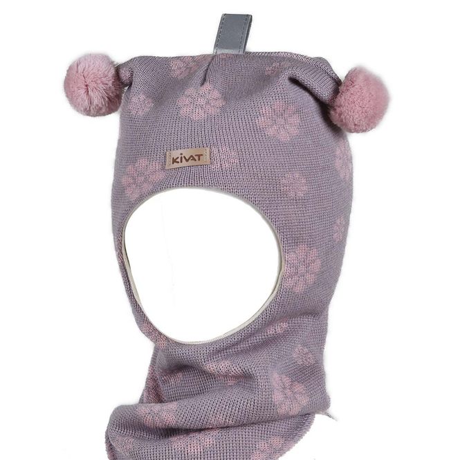 Hovedbilde Kivat balaclava i ull m/blomster til baby og ...