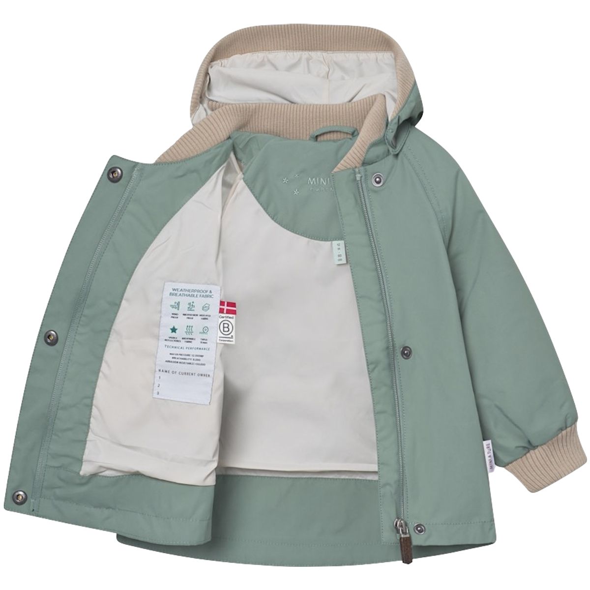 Mini A Ture Matwai vår-og høstjakke småbarn, Granite green