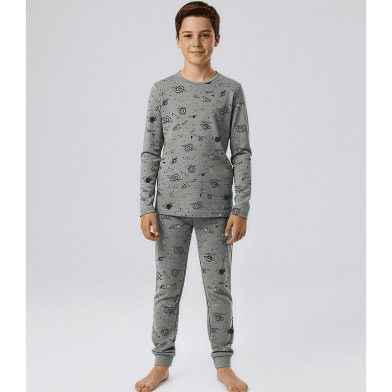 Name It Nkmnightset Space pyjamas, Grey Melange