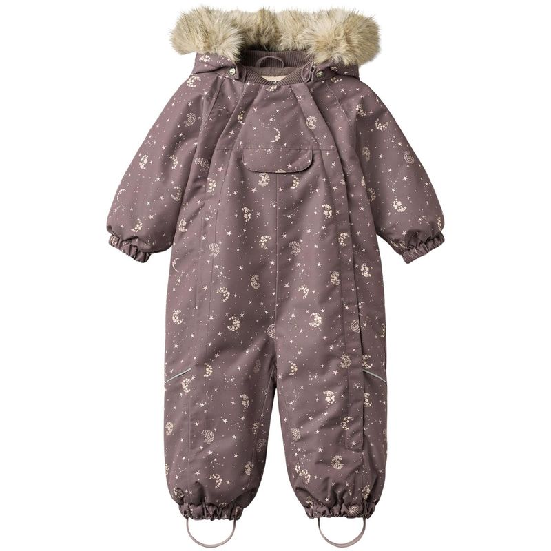 Wheat Nickie vinterdress til baby, Plum Truffle Stars