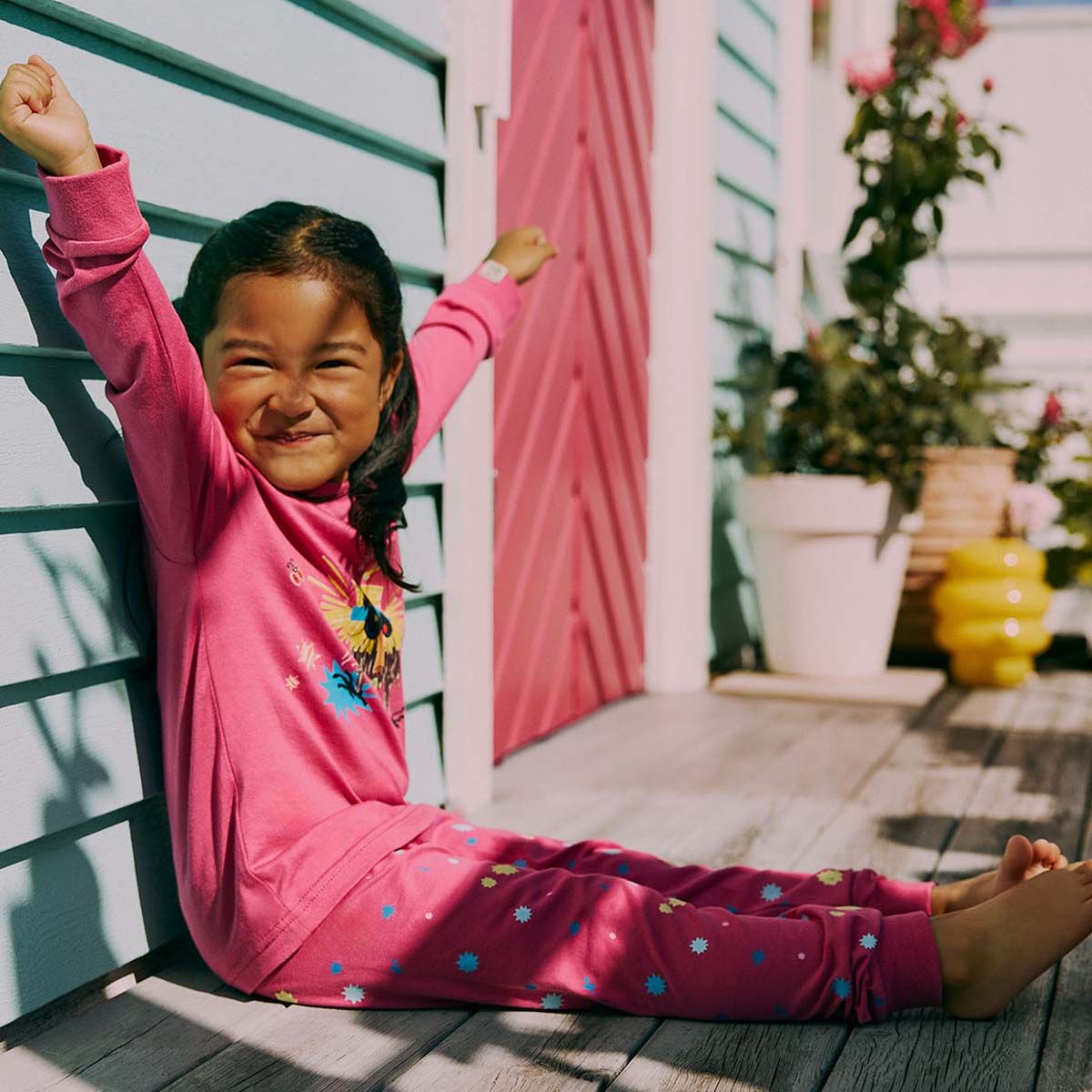 Gullkorn Bukkene pyjamas til barn, Varm Rosa (P)
