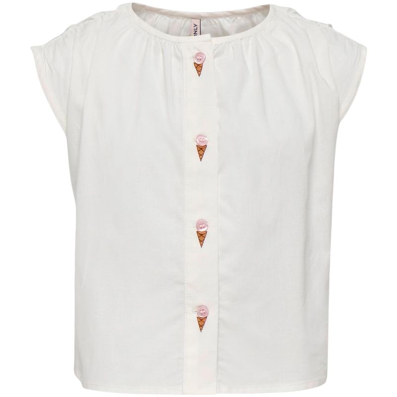 Kids Only Kmglina bluse til småbarn, Cloud Dancer
