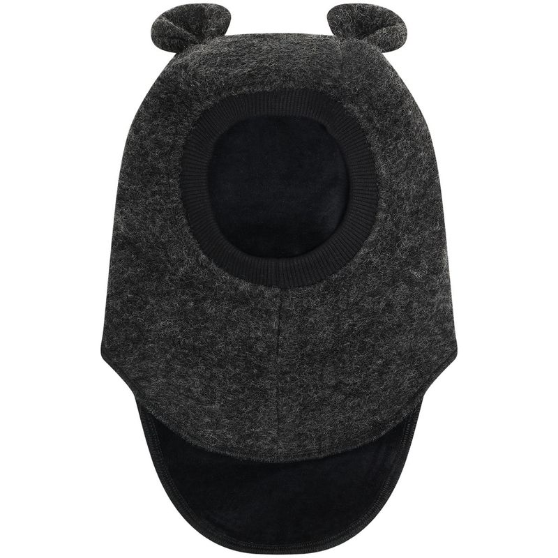 HUTTEliHUT balaclava i ull m/ører, Dark Grey Melange