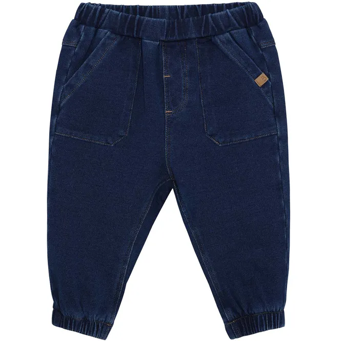 Hovedbilde Minymo myke jeans til baby, Medium Denim
