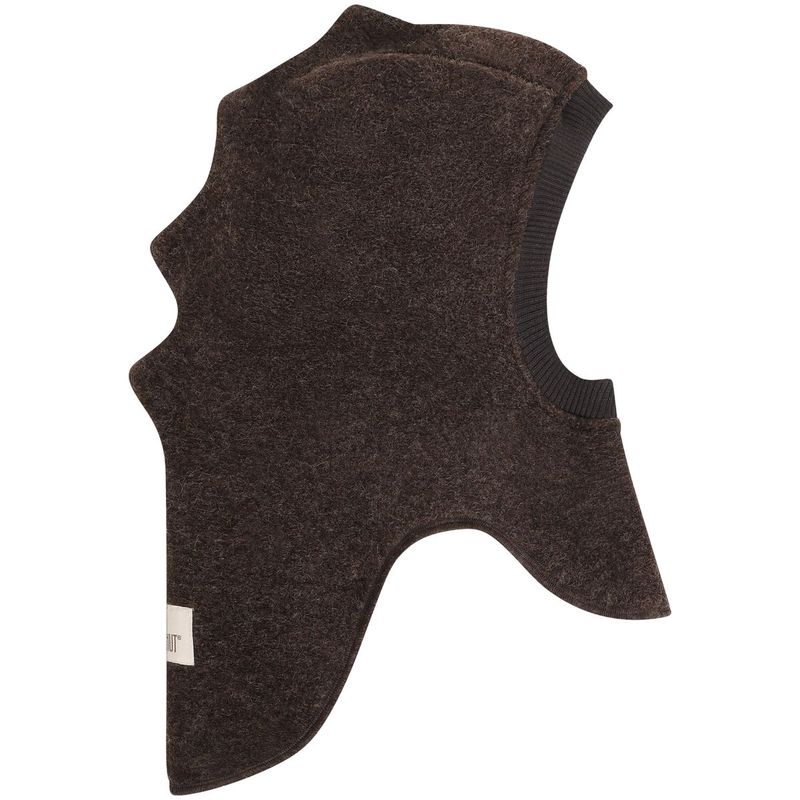 HUTTEliHUT Dino balaclava i ull, Dark Brown Melange