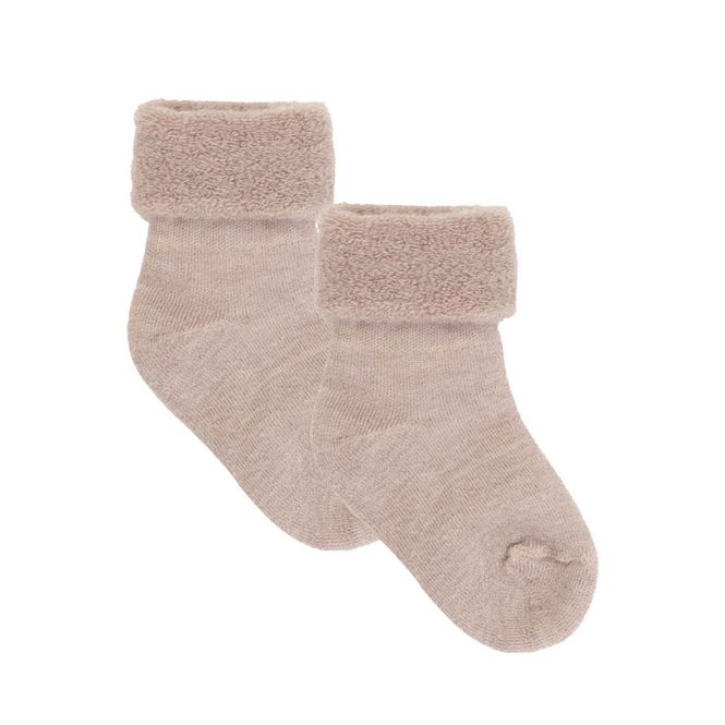 Hovedbilde Joha terrysokker i ull til baby, Beige mel.