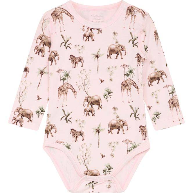 Hovedbilde Hust & Claire body i bambus m/safari dyr, Rose ...