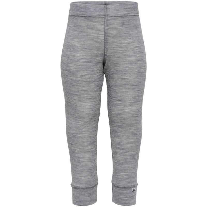 Hummel Hmlmini leggings i ull til baby, Grey Melange