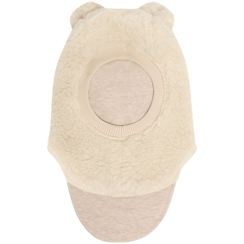 HUTTEliHUT Teddy balaclava i ull m/ører, Cement