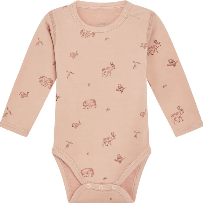 Hovedbilde Hust & Claire body ull/bambus skogsdyr, Rose ...