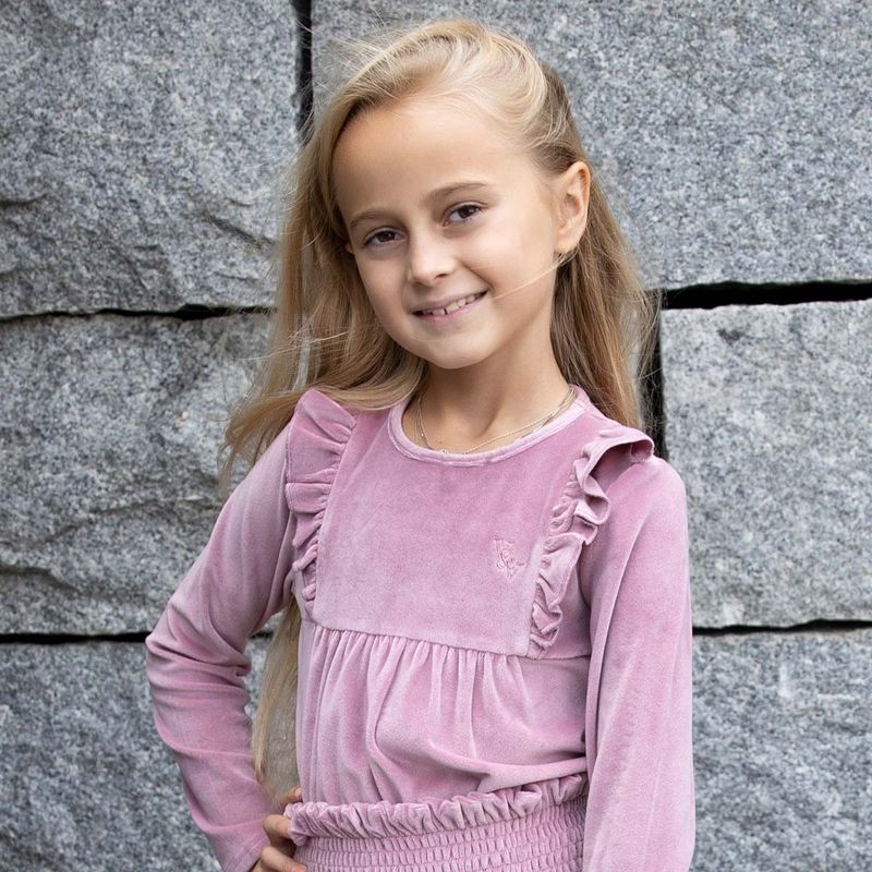 Vilje & Ve Juliane velour genser til småbarn, Blush rose