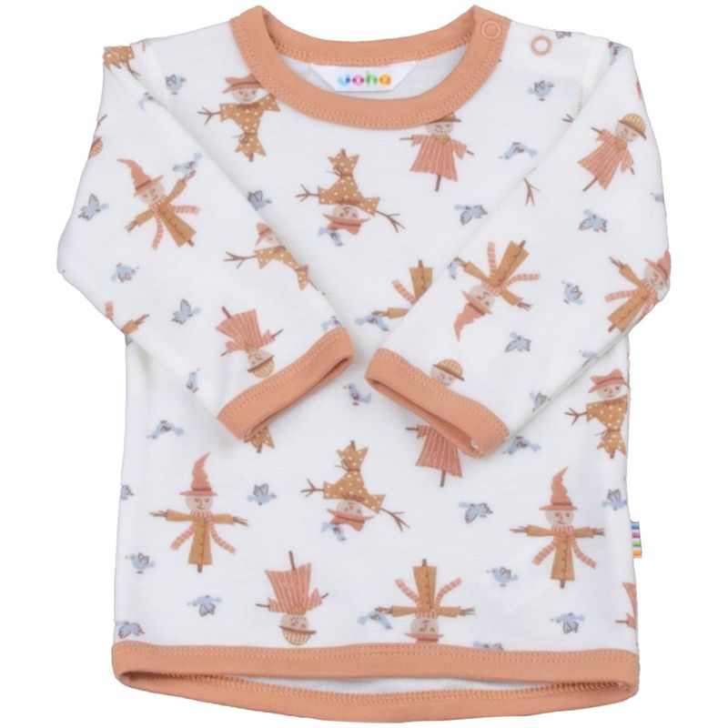 Joha Scarecrow genser i ull/bambus, Off White/Peach