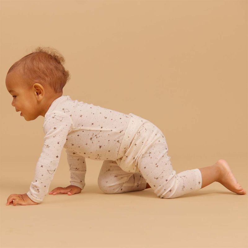 Wheat Agi leggings i ull til baby, Eggshell Stars