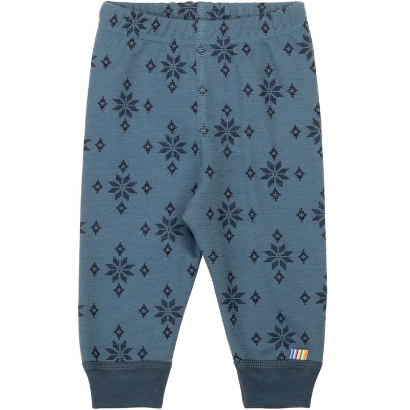 Joha Ice Crystal legging i ull/bomull til småbarn, Blue