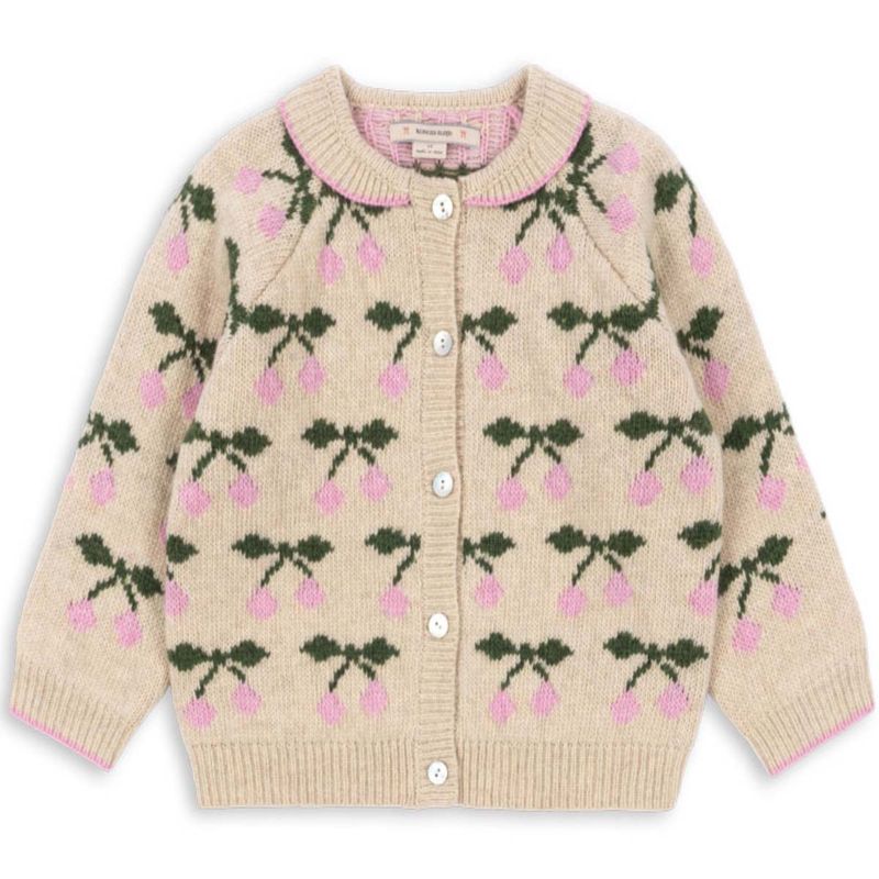 Konges Sløjd Belou strikket cardigan i ull, Cherry