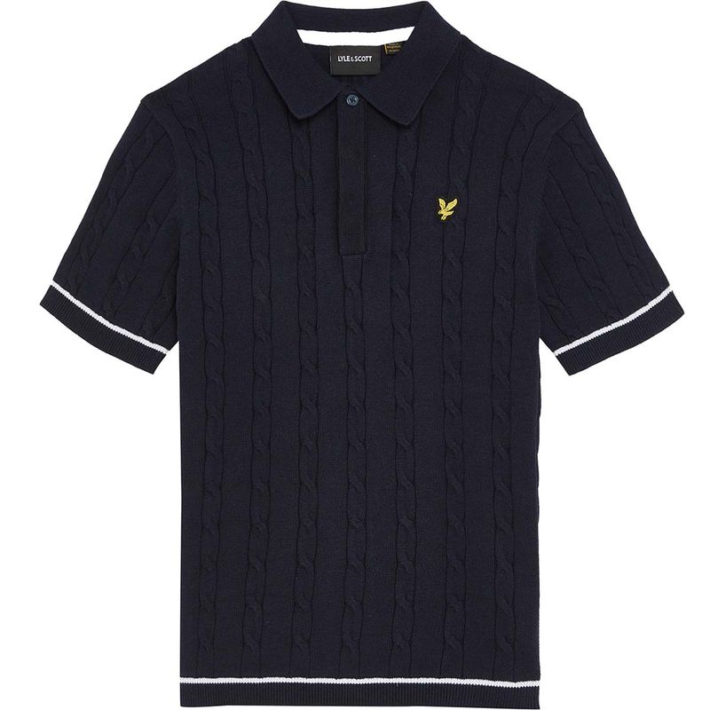Lyle and Scott Cable kortermet poloskjorte, Dark Navy