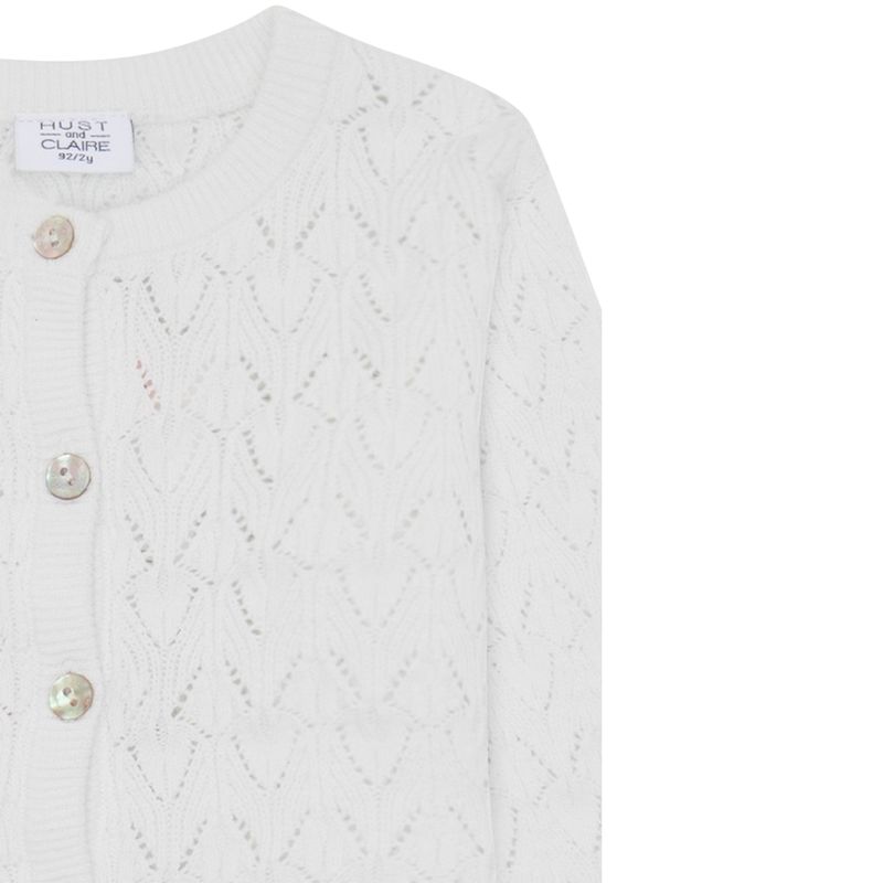 Hust and Claire Hccilja cardigan til baby og barn, White