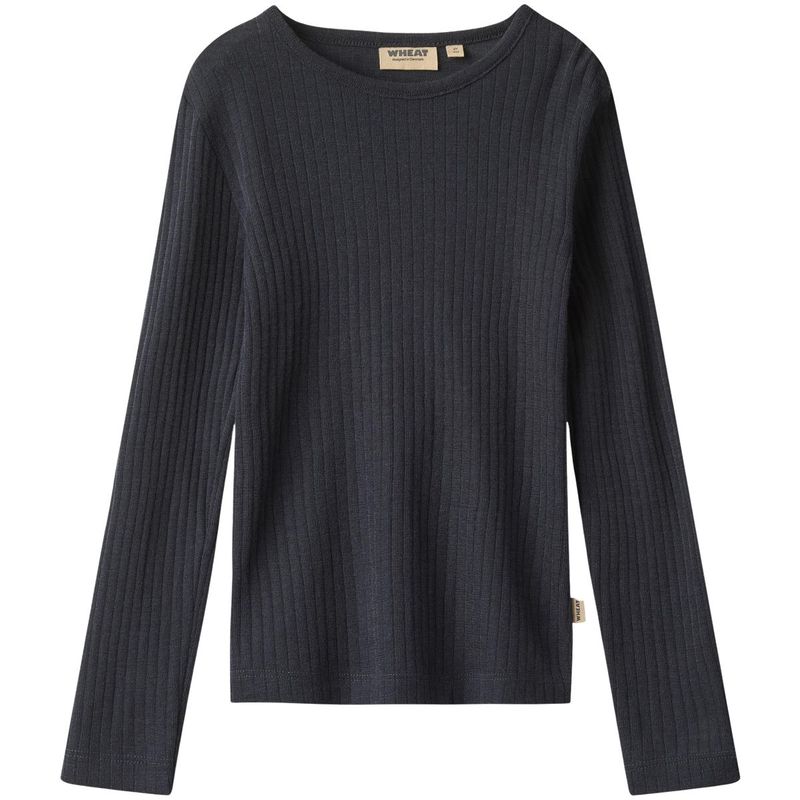 Wheat Alfie genser i ull/silke til barn, Navy